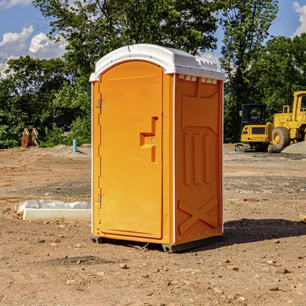 how often are the portable restrooms cleaned and serviced during a rental period in Castle Point